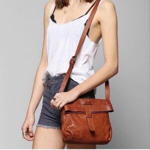 Frye Artisan Fold-Over Shoulder Bag in Whiskey